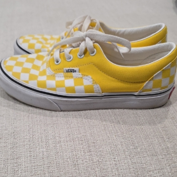 Vans Era Checkerboard Yellow Men's Shoes - Picture 5 of 7